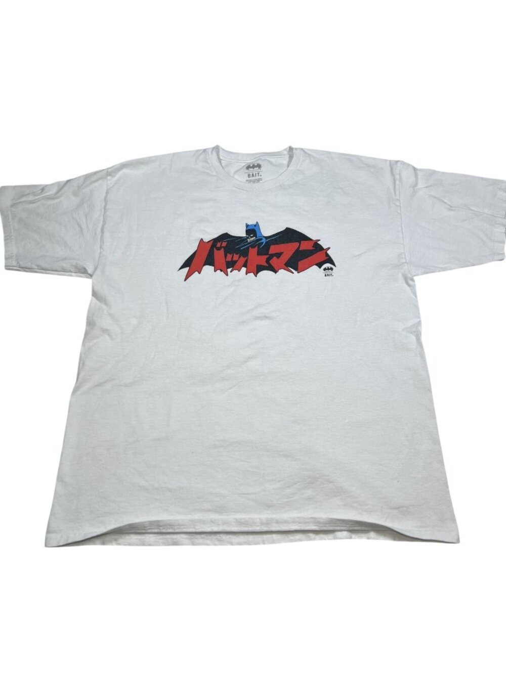 Bait X Batman Mens White Graphic Short Sleeve T Shirt DC Comics Size XL